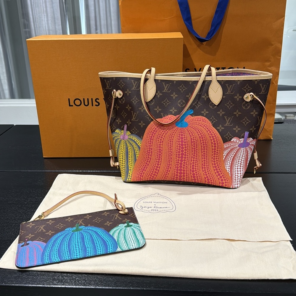 Louis Vuitton X Yayoi Kusama NEW Limited Edition 2023 Pumpkin Dots Neverfull MM